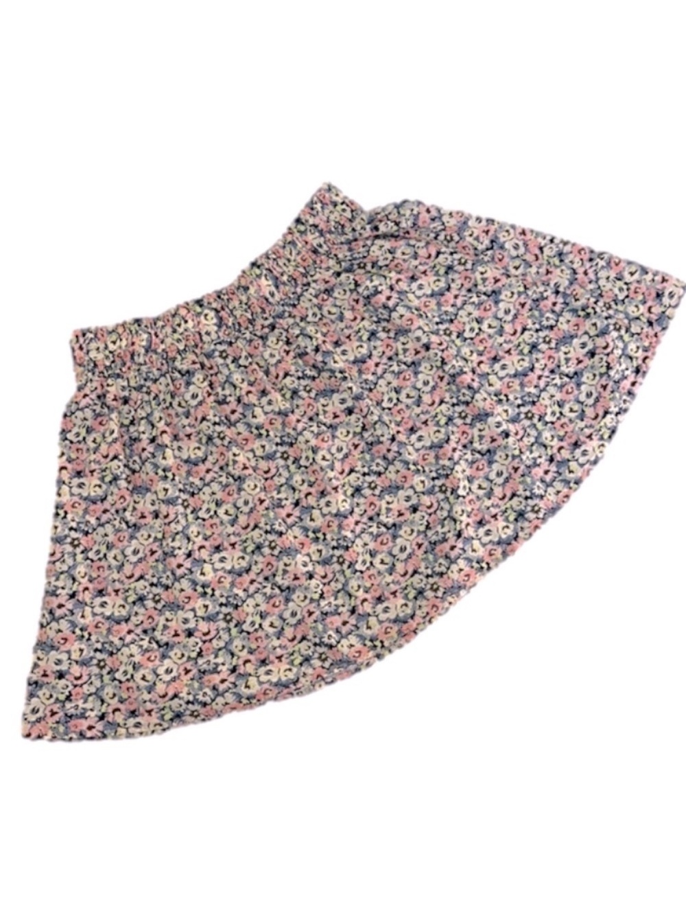 H&M Pink & Blue Floral Print 100% Cotton Skater Style Circle Skirt - Size Large
